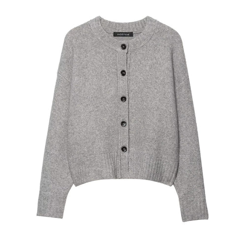 Dame afslappet strik cardigan med knapdetaljer Stilla