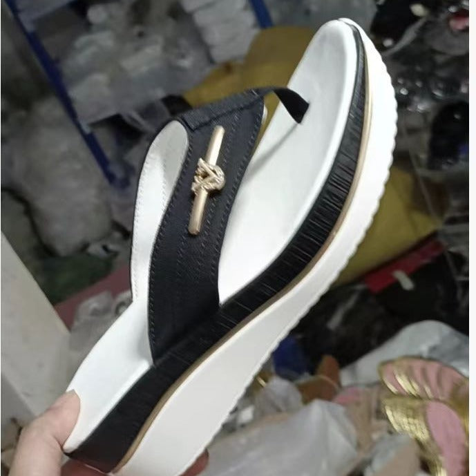 Dame Sporty Tå-sandaler med luftig platform og moderne dekoration Stilla