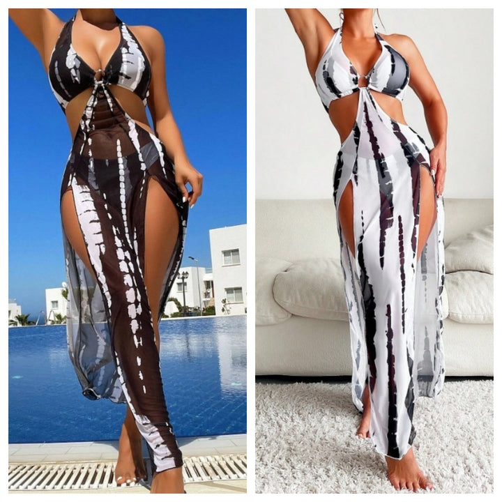 Dame Maxi-strandkjole med cut-out-detaljer og asymmetrisk snit Skovae