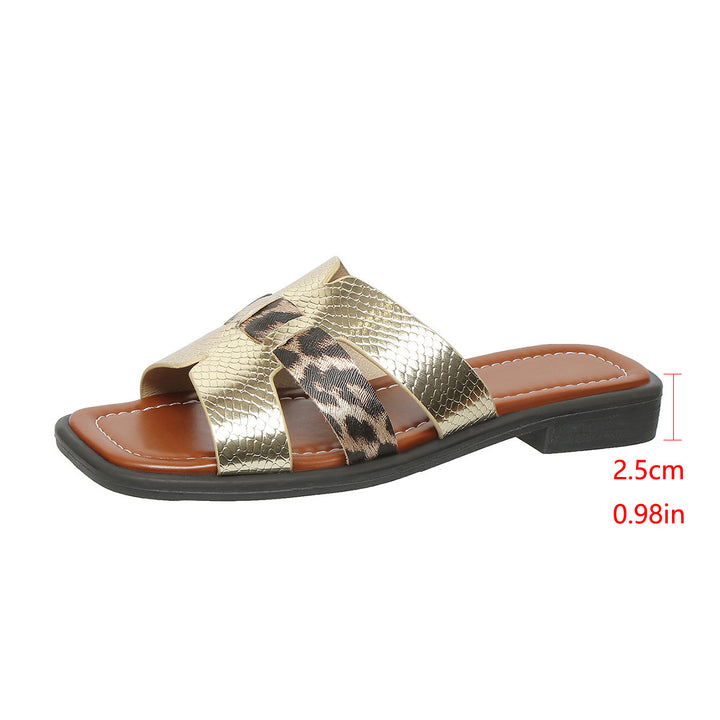 Dame Slide-sandaler med dekorative krydsremme og skridsikker sål Stilla