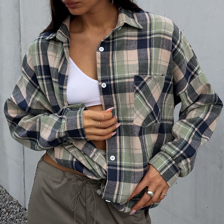 Dame Oversized Karoshirt Stilla