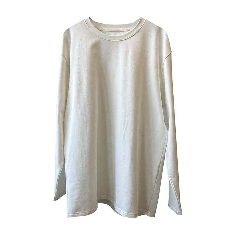 Dame Lækkert Langærmet T-shirt med moderne Sidesplitter og Rund Halsudskæring Stilla