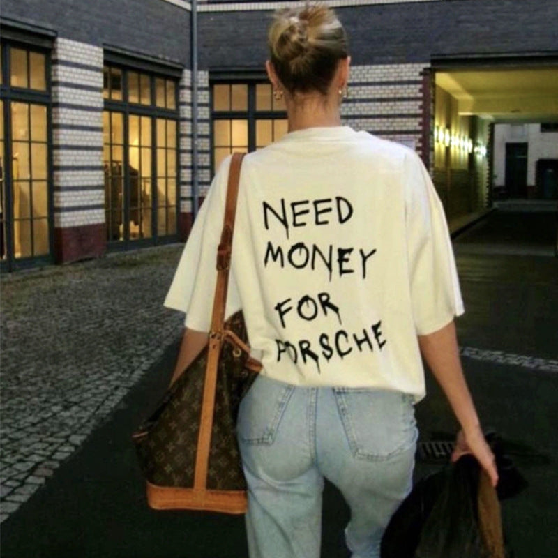Dame Statement T-Shirt med iøjnefaldende skrift og afslappet pasform Stilla