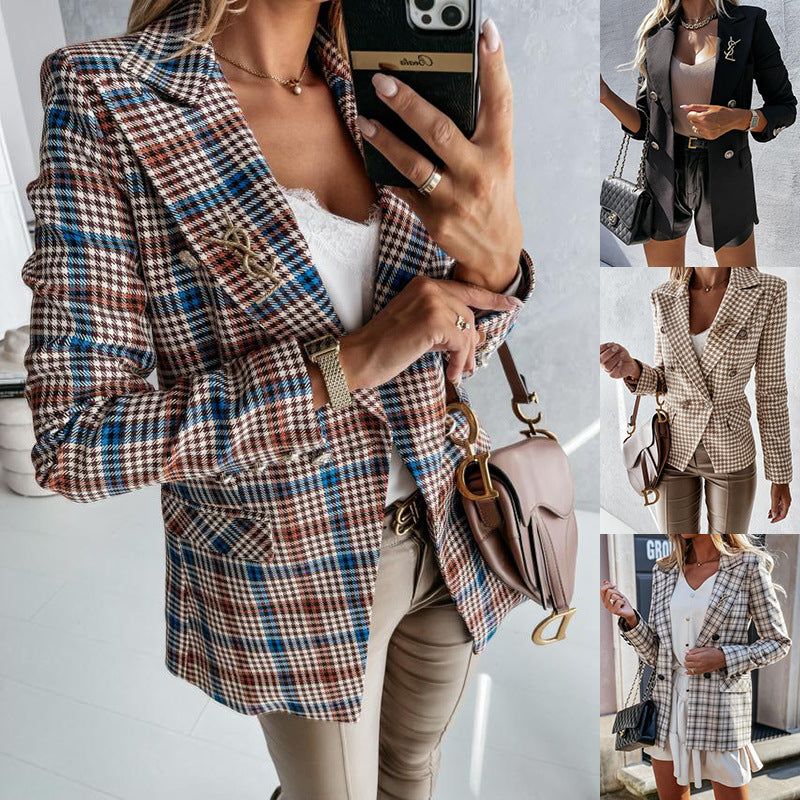 Damernes ternede mønster blazer med elegante detaljer Stilla