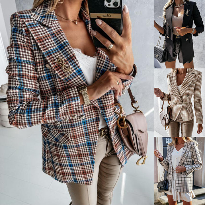 Damernes ternede mønster blazer med elegante detaljer Stilla