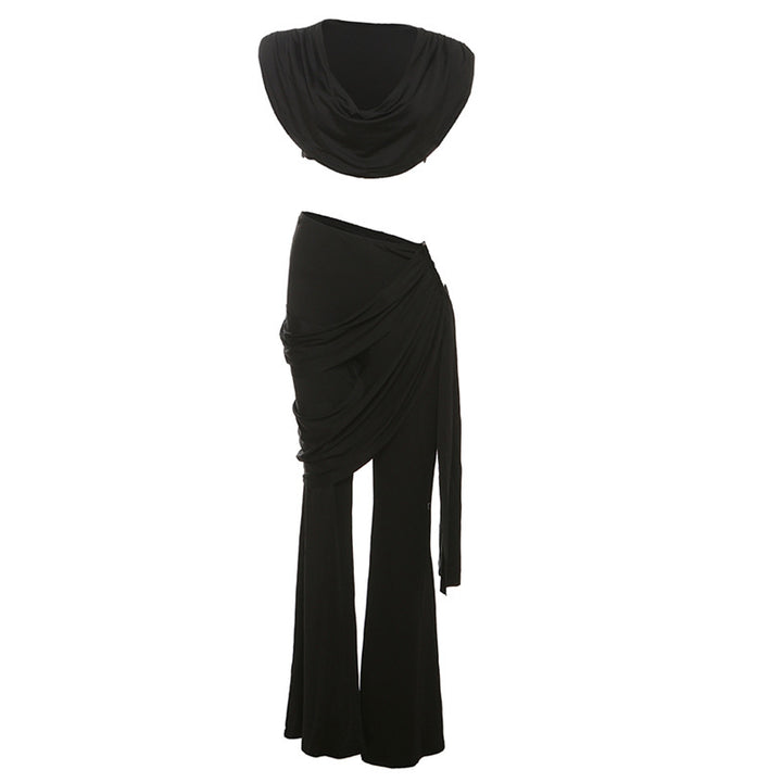 Damer Elegant Ensemble med flydende top og bredt ben Skovae