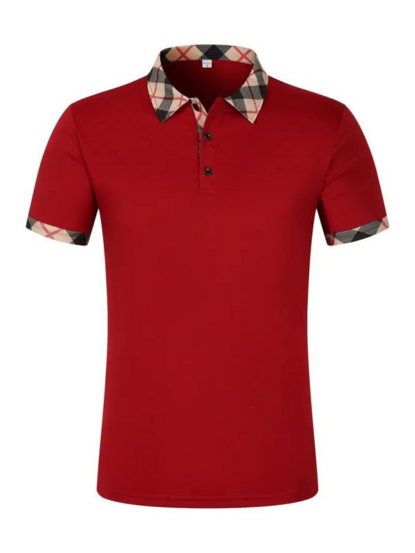 Herrer polo shirt med kontrastfarvet krave og moderne mønster Stilla