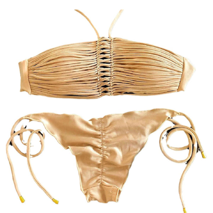 Dame Bikini-sæt med raffinerede draperinger og justerbare stropper Stilla