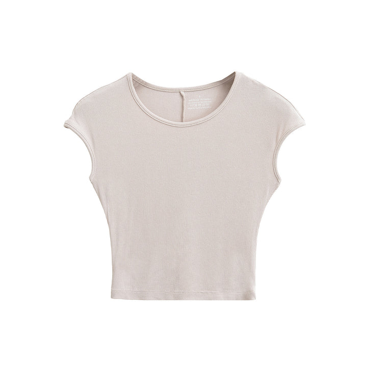 Damer afslappet kortærmet T-shirt med moderigtigt snit og elegant rundhalset udskæring Stilla