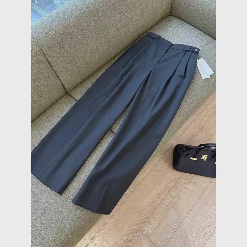 Dame elegant plisserede bukser med høj talje og brede ben Stilla