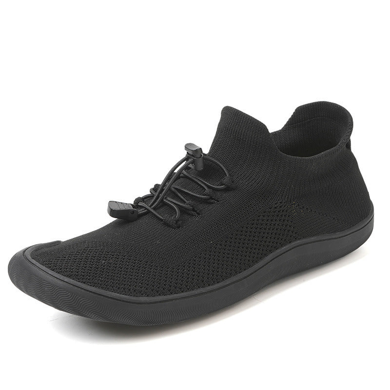 Unisex nan slank strik slip-on træner med justerbar snøring og ultra fleksibel minimal sål Skovae