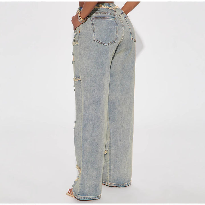 Dame løst skåret Destroyed jeans Stilla