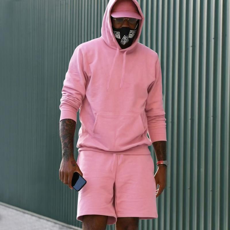 Herrer sporty hoodie og shorts sæt Stilla
