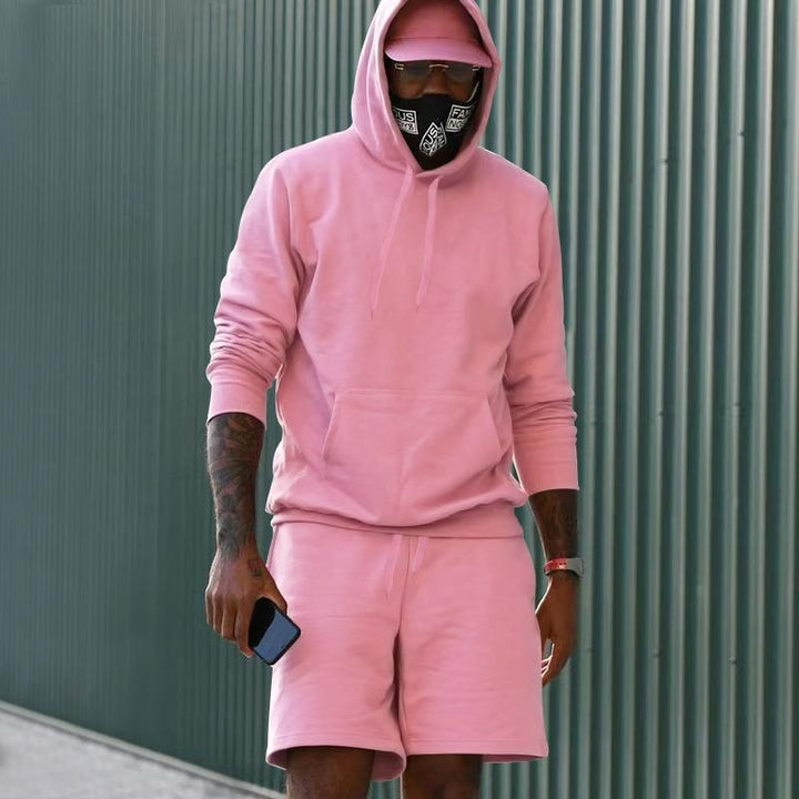 Herrer sporty hoodie og shorts sæt Stilla