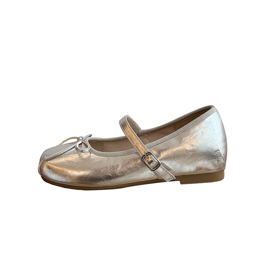 Femme Elegante Sløjfe-Detalje Mary Jane Ballerinas Stilla