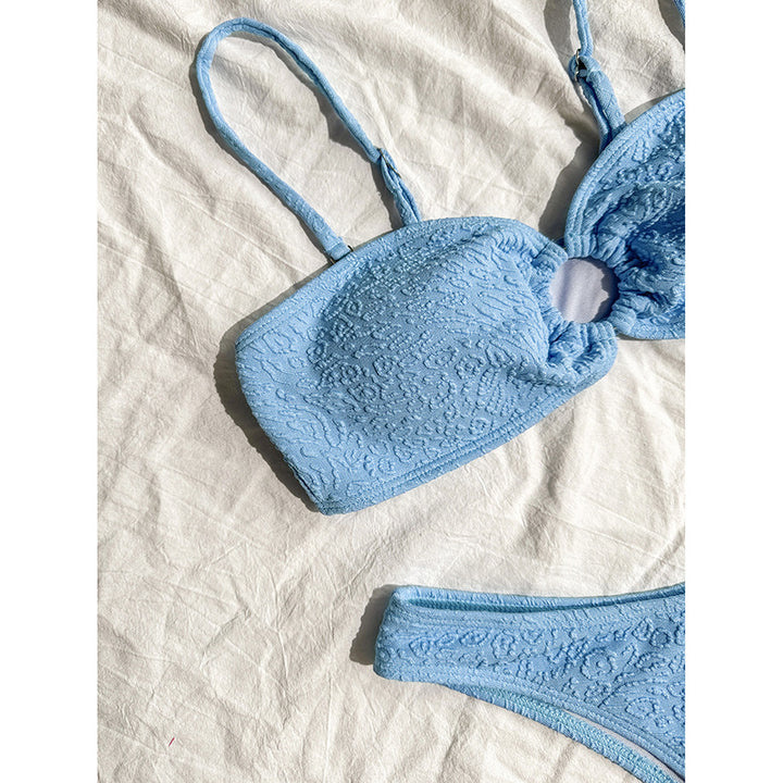 Dame Bandeau-Bikini med struktureret stof Skovae