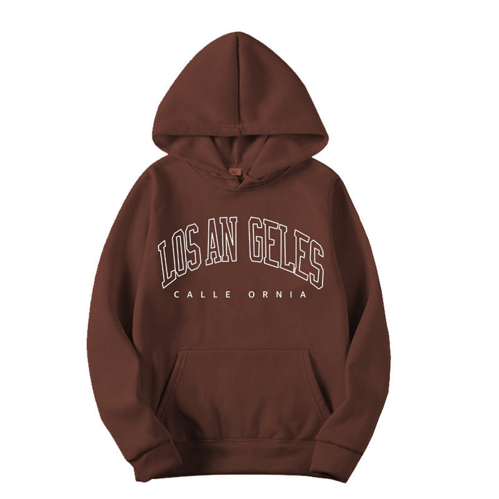 Damehoodie til kvinder med moderne Los Angeles print og løs pasform Skovae