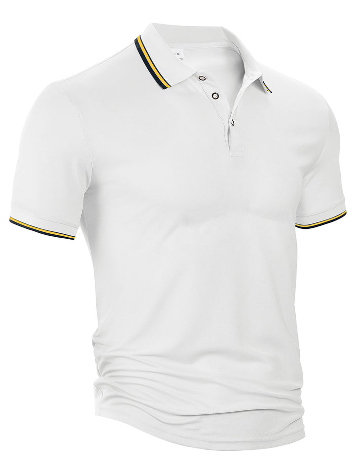Herrer nan klassisk polo shirt lavet af piqué med kontraststriber ved kraven Skovae