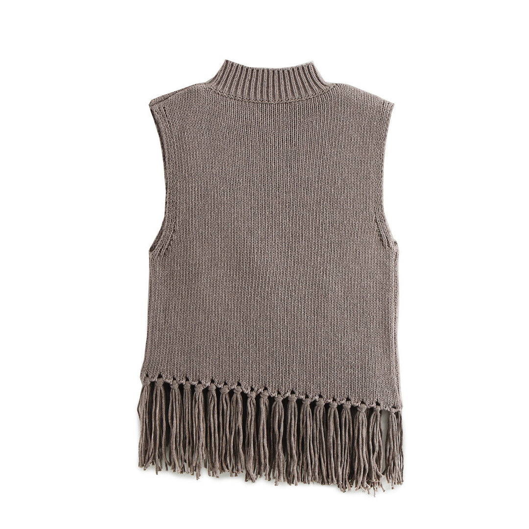Femme Frynse Strikvest Stilla