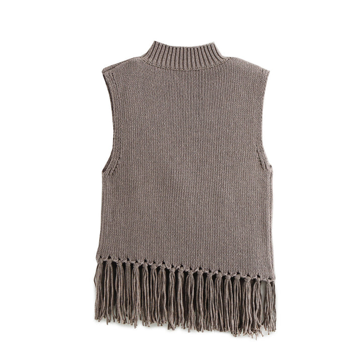 Femme Frynse Strikvest Stilla