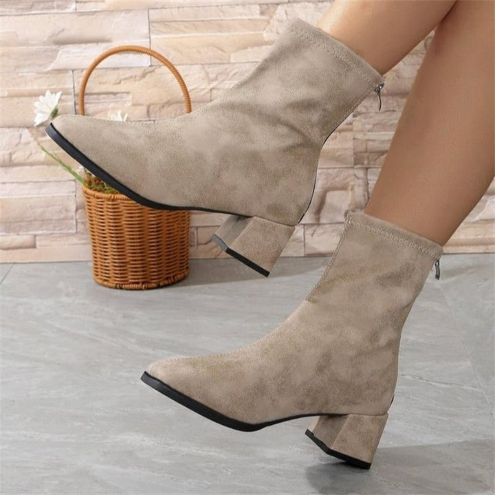 Dame elegante Ankle Boots med robust blokhæl og moderne snit Stilla