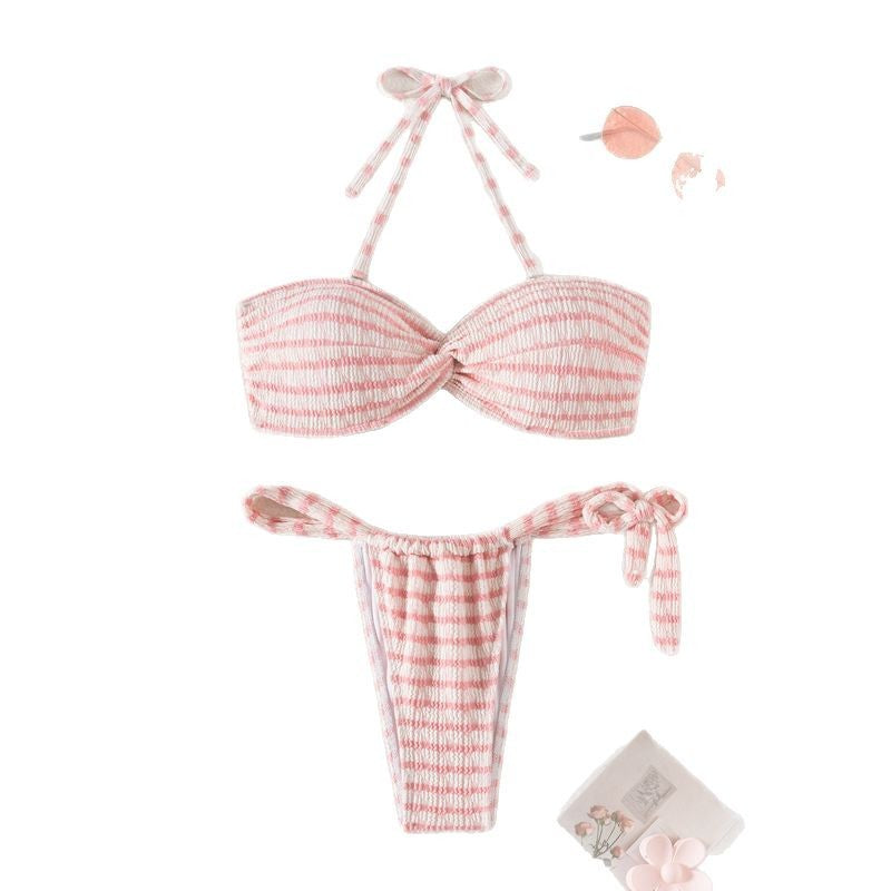 Femme Rib stribet Bikini-sæt Stilla