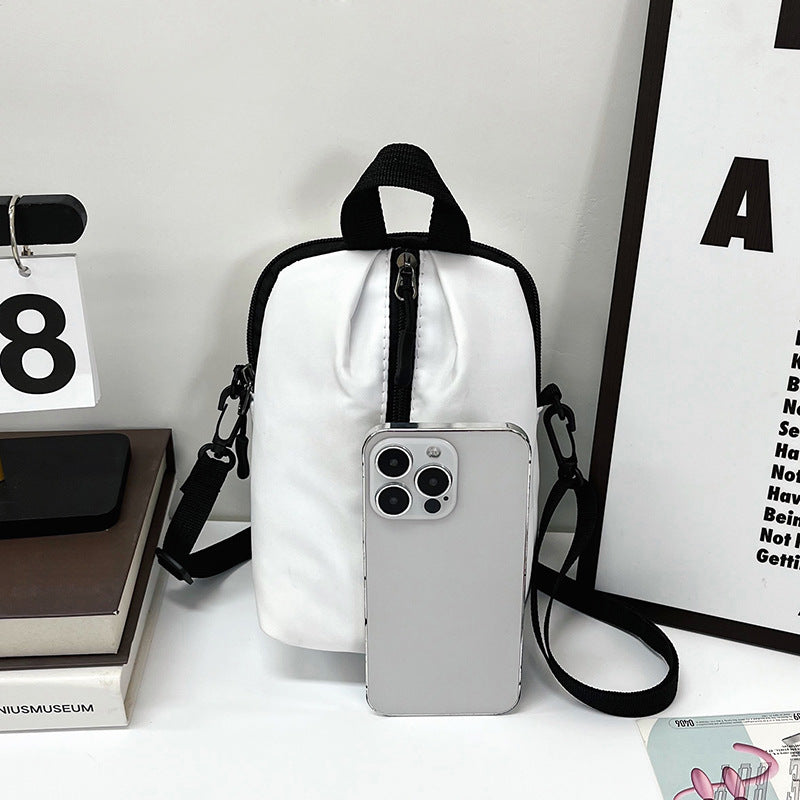 Dame Compact Crossbody Bag med lynlås Stilla