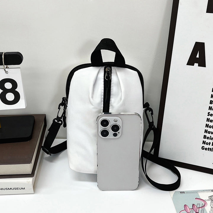 Dame Compact Crossbody Bag med lynlås Stilla