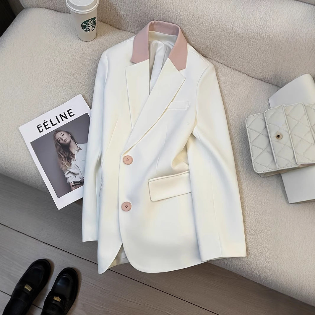 Dame moden blazer med kontrasterende krave Stilla