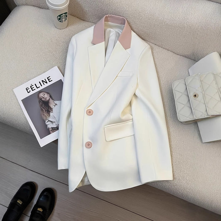 Dame moden blazer med kontrasterende krave Stilla