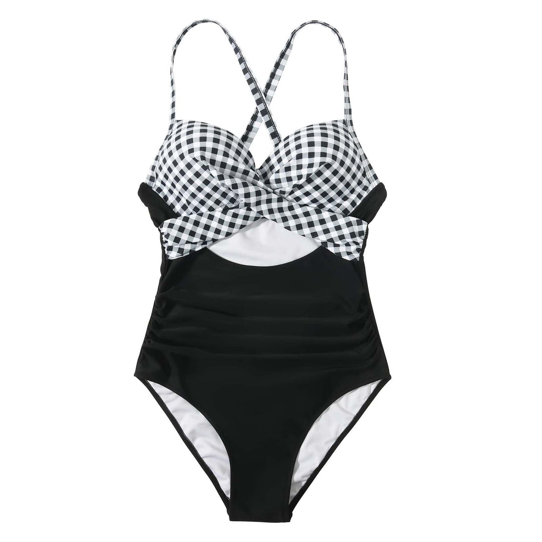 Femme Cut-Out Krydsryg Énstyks Badedragt Stilla