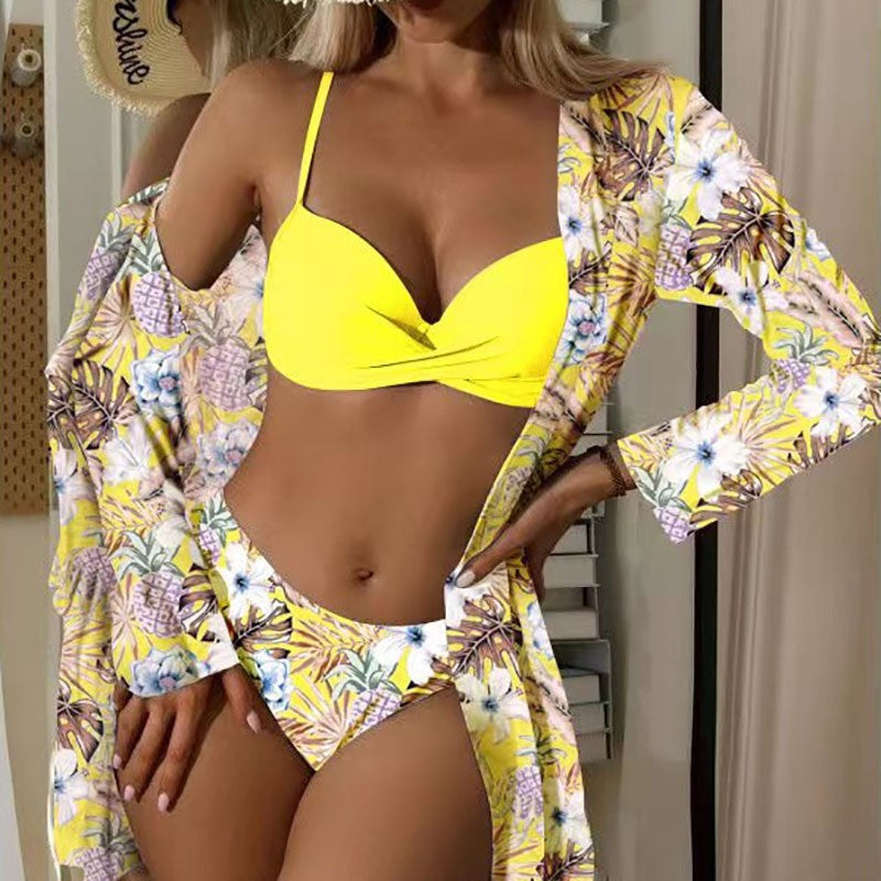 Dame Strandkimono med blomstret design Skovae