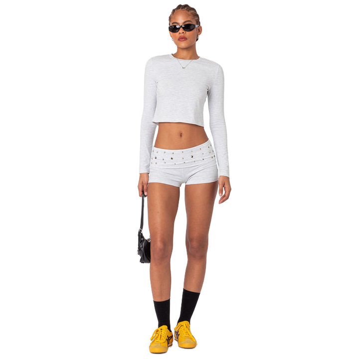 Dame modische shorts med glitrende accenter Skovae