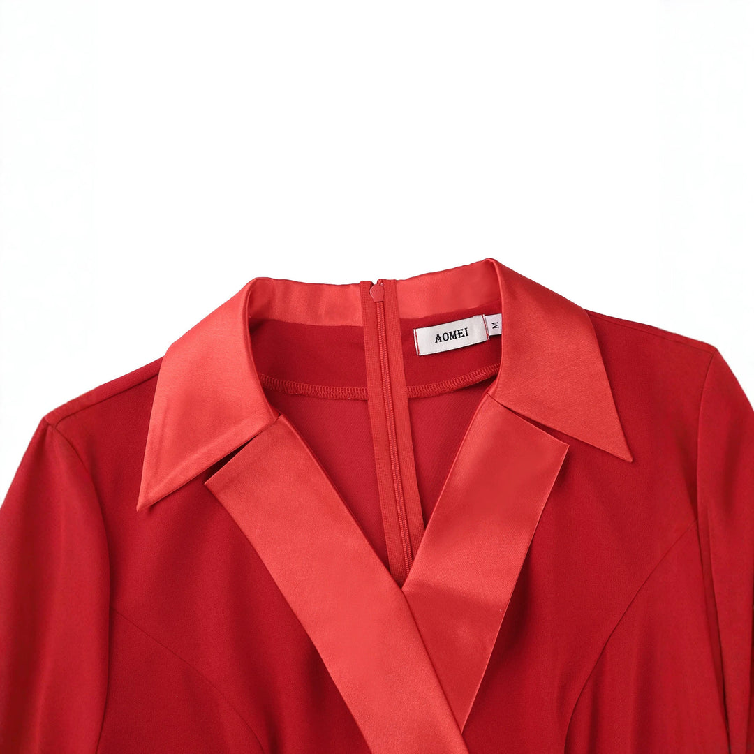 Dame elegant kjole med raffinerede ruffles detaljer Skovae