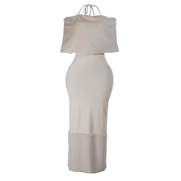 Damer elegant maxikjole med stroppefri design og flydende stof Skovae