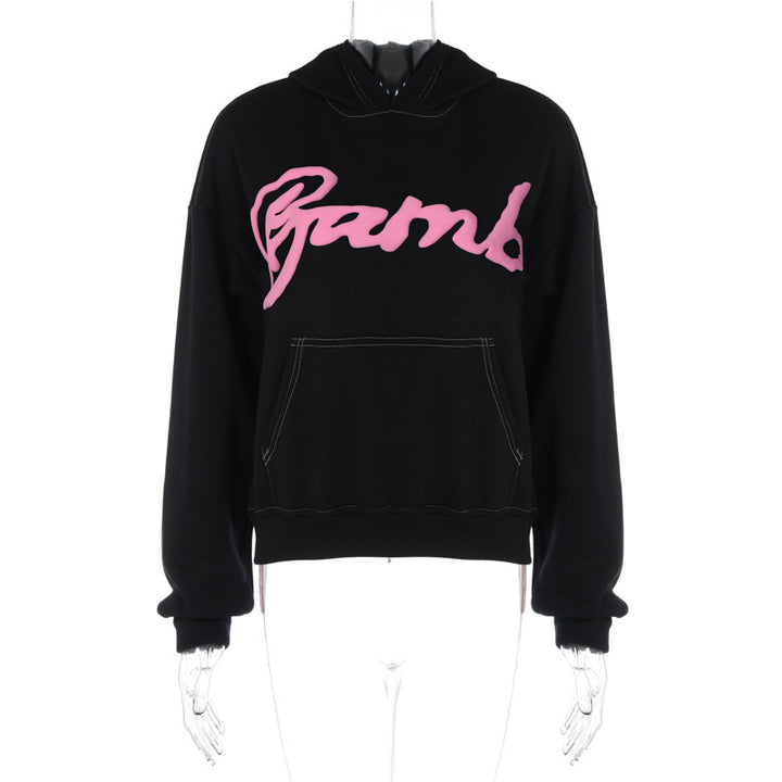 Dame Hoodie med kunstnerisk logo-design og afslappet snit Stilla