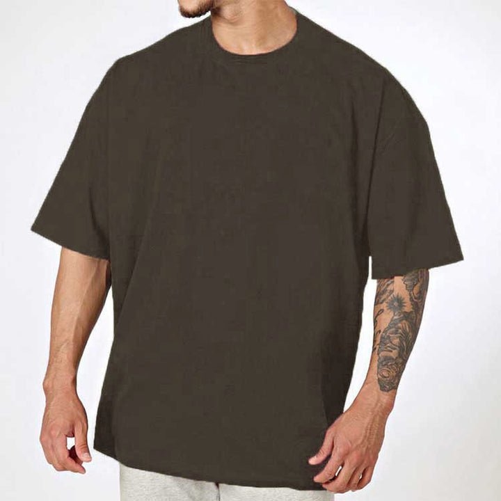 Herrer Oversized T-Shirt i højkvalitets bomuldsblanding med rund halsudskæring Stilla
