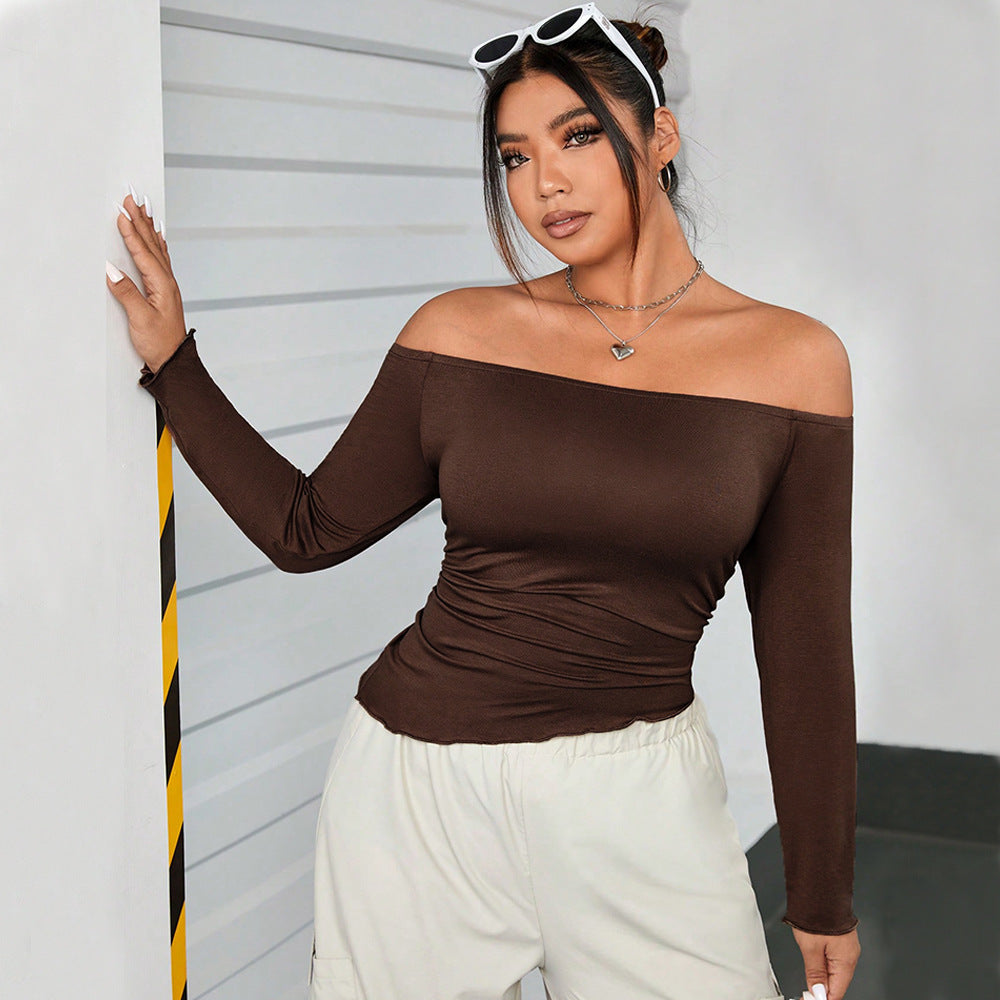 Dame Langærmet T-shirt med Off-Shoulder Design Stilla