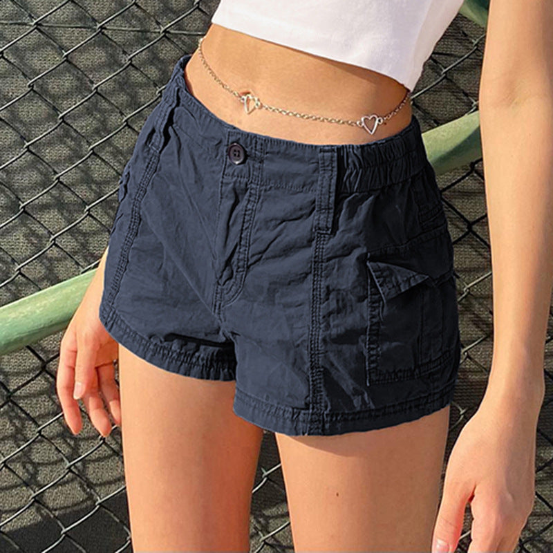 Dame Cargo-shorts med sidelommer og elastisk talje Stilla
