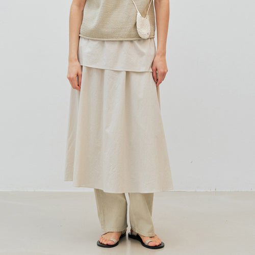 Damer Maxi-nederdel med unikt lag-design Stilla