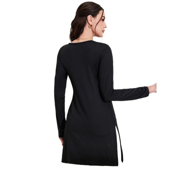 Dame Langærmet Bodycon Tunika Kjole Stilla