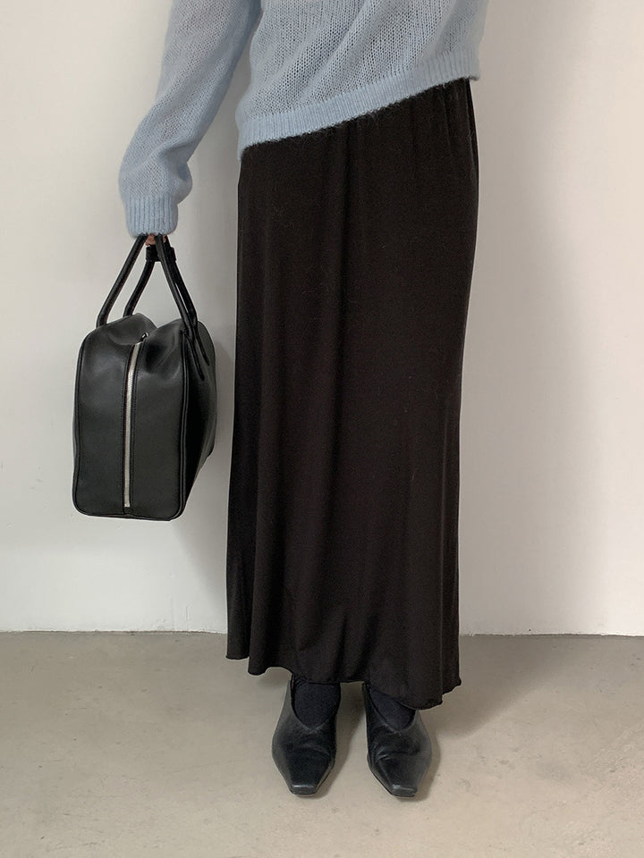 Dame flydende maxiskørt med elastisk talje og elegant snit Stilla