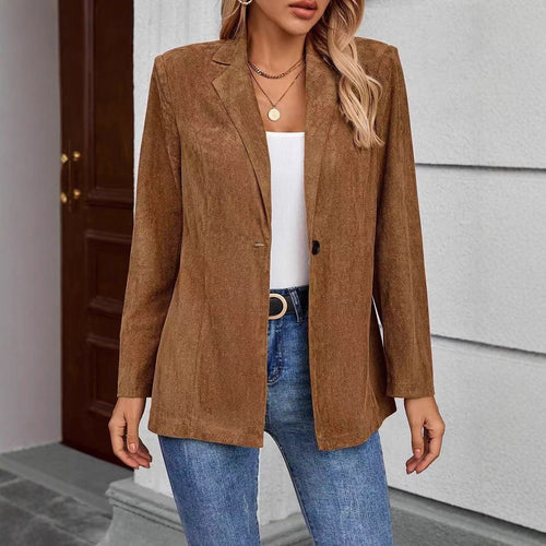 Kvinders elegante blazer lavet af velour blødt stof med en struktureret overflade Stilla