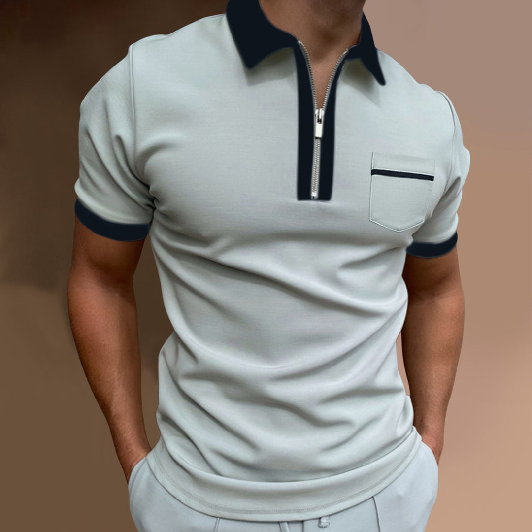 Herre Zip-Front Stilfuld Poloshirt Stilla