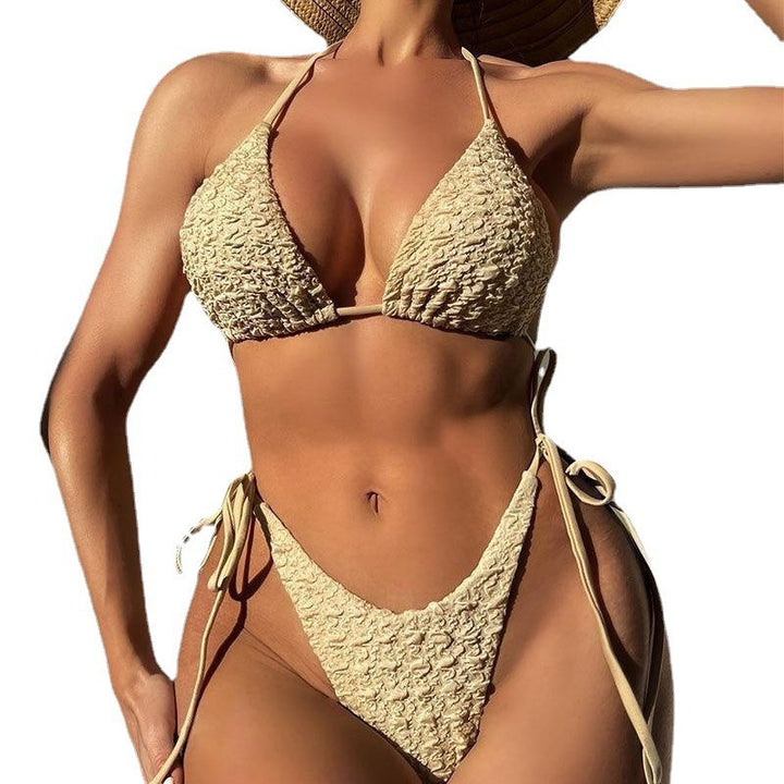 Dame Triangel-Bikini med raffinerede flæsedetaljer Skovae
