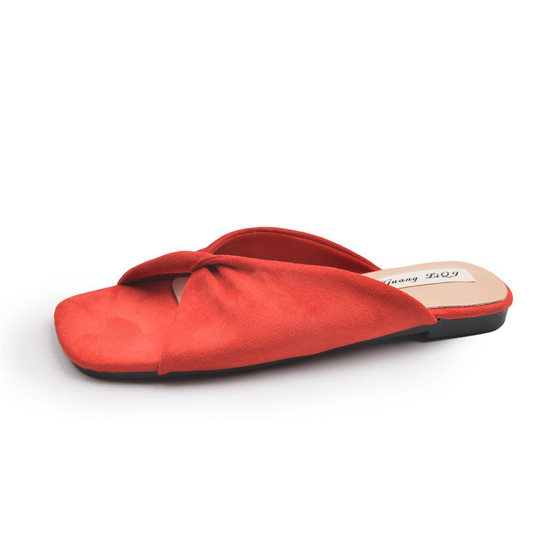 Dame Floral Print Slide Sandaler med krydset remdesign Stilla
