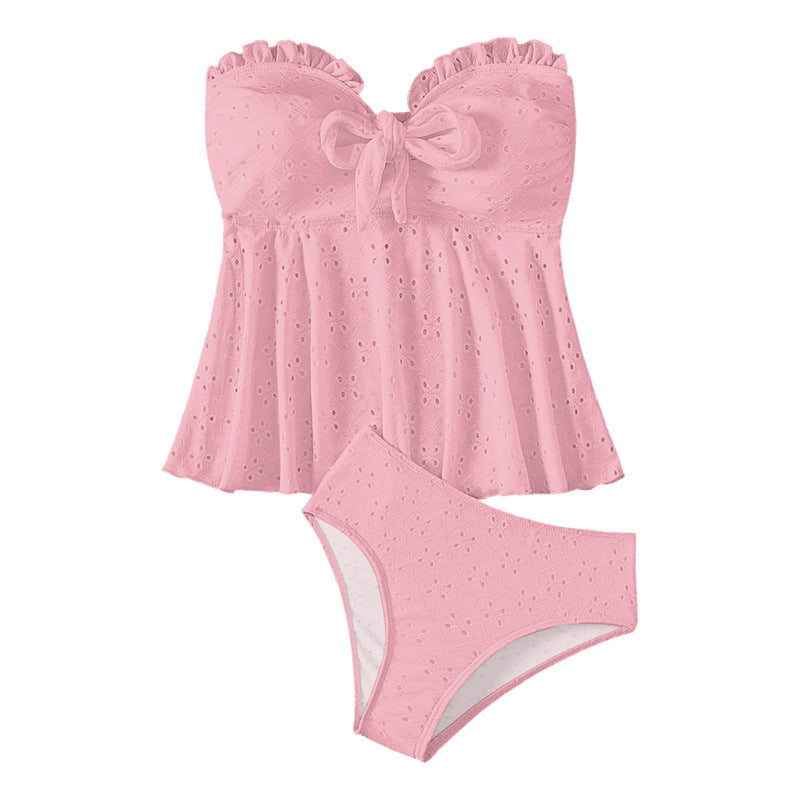 Dame Bustier-Svømmedragt med elegant flæsedesign Skovae