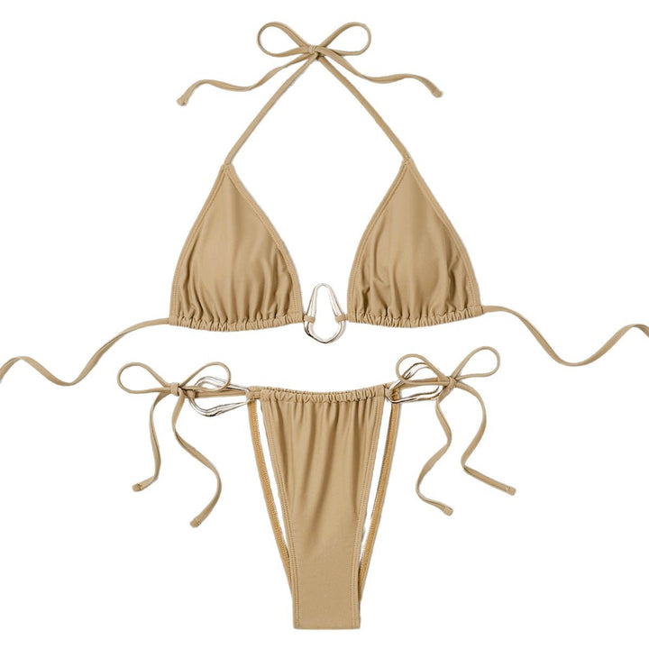 Dame Triangel-Bikini med justerbar lukning og elegant metall-detalje Stilla