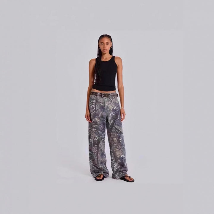 Dame Bred Camo-Print Bukser Stilla