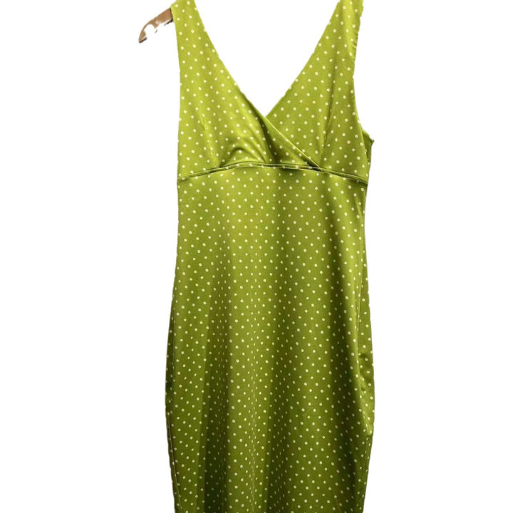 Dame midikjole med dyb V-udskæring og polka-dots Stilla